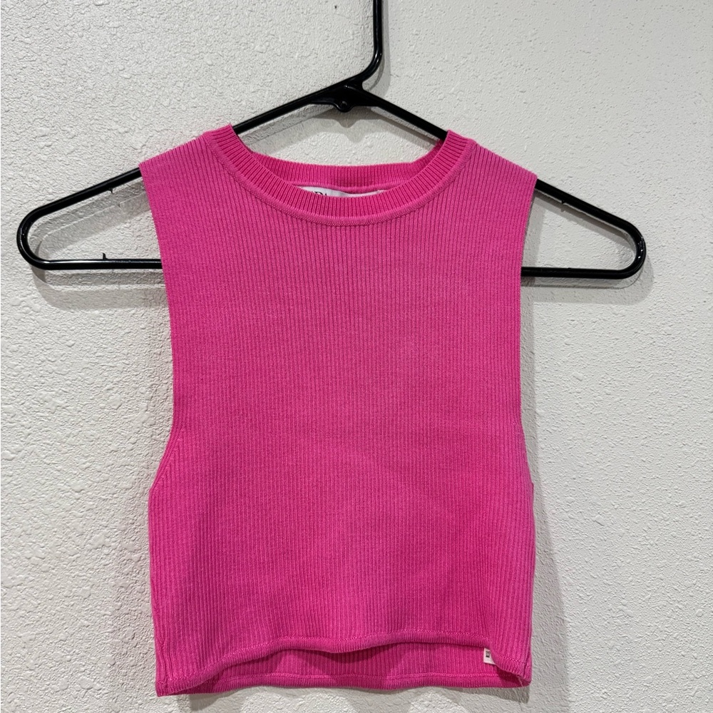 Zara Fuchsia Ribbed Crop Top